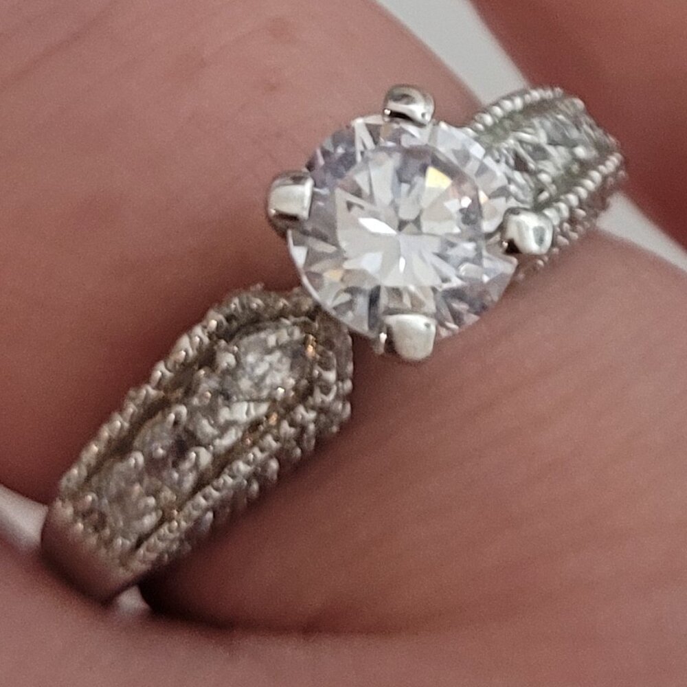 Sterling Silver Size 10 Solitaire Ring